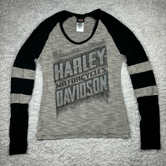 Harley Davidson Shirt Womens Extra Small Long Sleeve Crewneck Motorcycle Riding - Picture 1 of 5